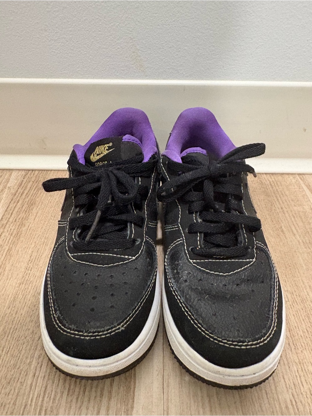 Nike Black Sneakers with Purple Inner Lining